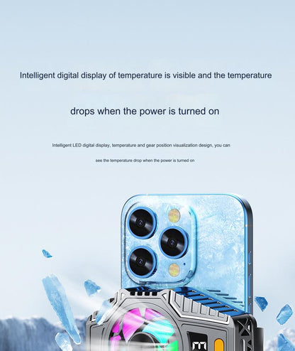 2024 x1  smartphone cooler digital display gaming livestream cooling fan publicity pictures-22