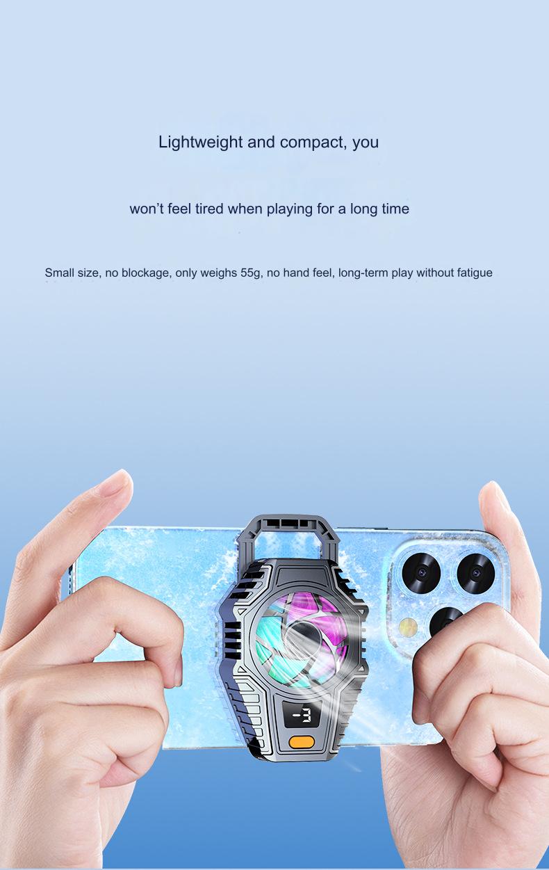 2024 x1  smartphone cooler digital display gaming livestream cooling fan publicity pictures-29