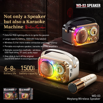 Meytang WD-03 Wireless Speaker RGB Light Long Playtime publicity pictures