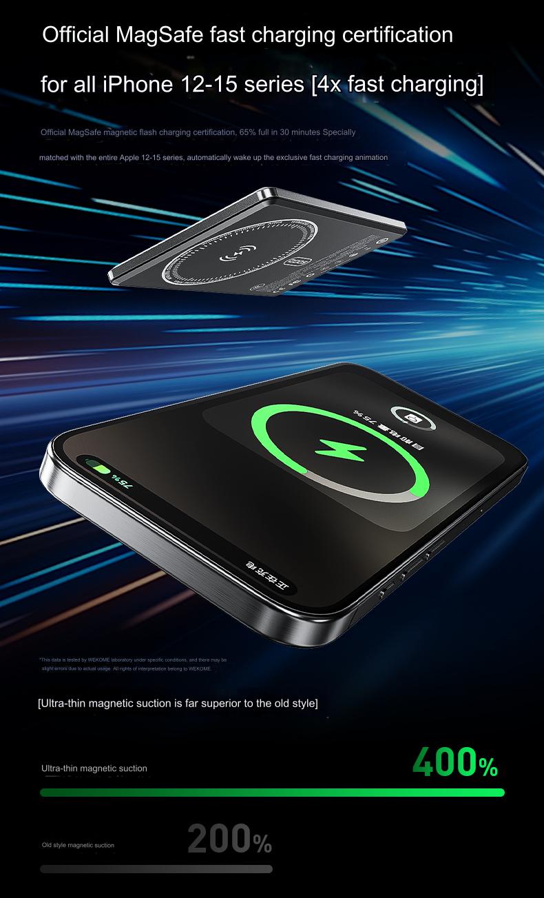 WP-79 10000mAh Ultra-thin Magnetic 15W Wireless Fast Charging Power Bank  by Crazywld - Available at Crazy world