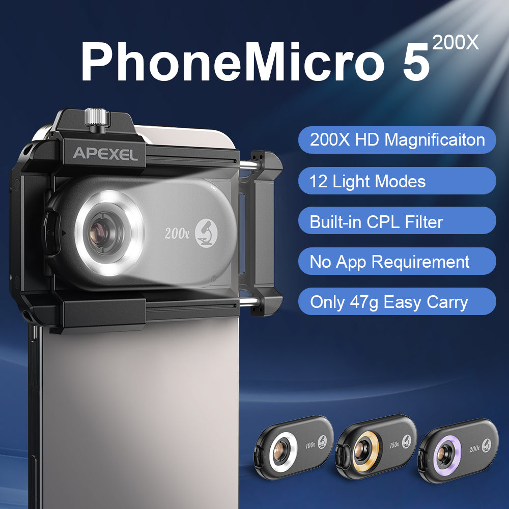 apexel 200x smartphone microscope lens cpl publicity-8