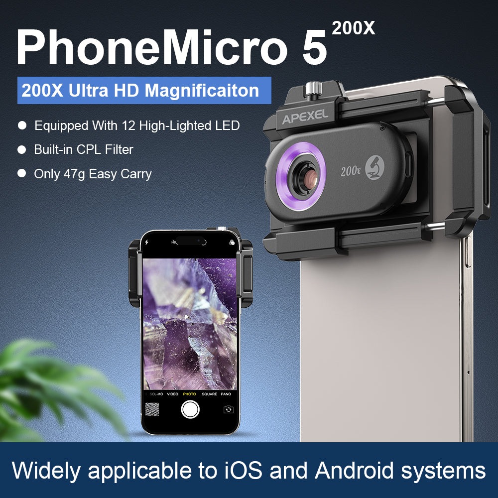 apexel 200x smartphone microscope lens cpl publicity-9