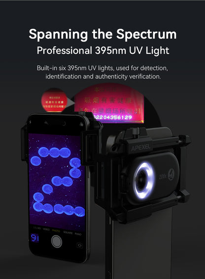 apexel 3-in-1 smartphone microscope lens cpl publicity pictures-15