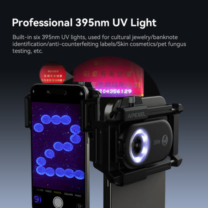 apexel 3-in-1 smartphone microscope lens cpl publicity pictures-5