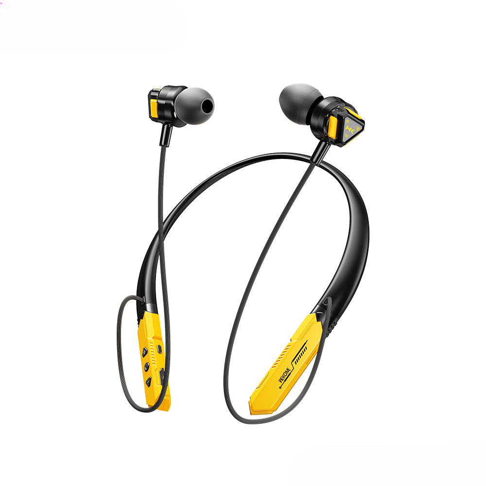 vc02  neckband  wireless headphones 60hr battery in yellow color