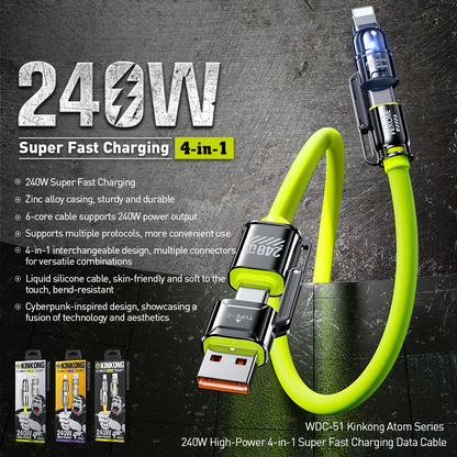 wdc 51 multi device 240w fast charging cable 1.2m publicity pictures