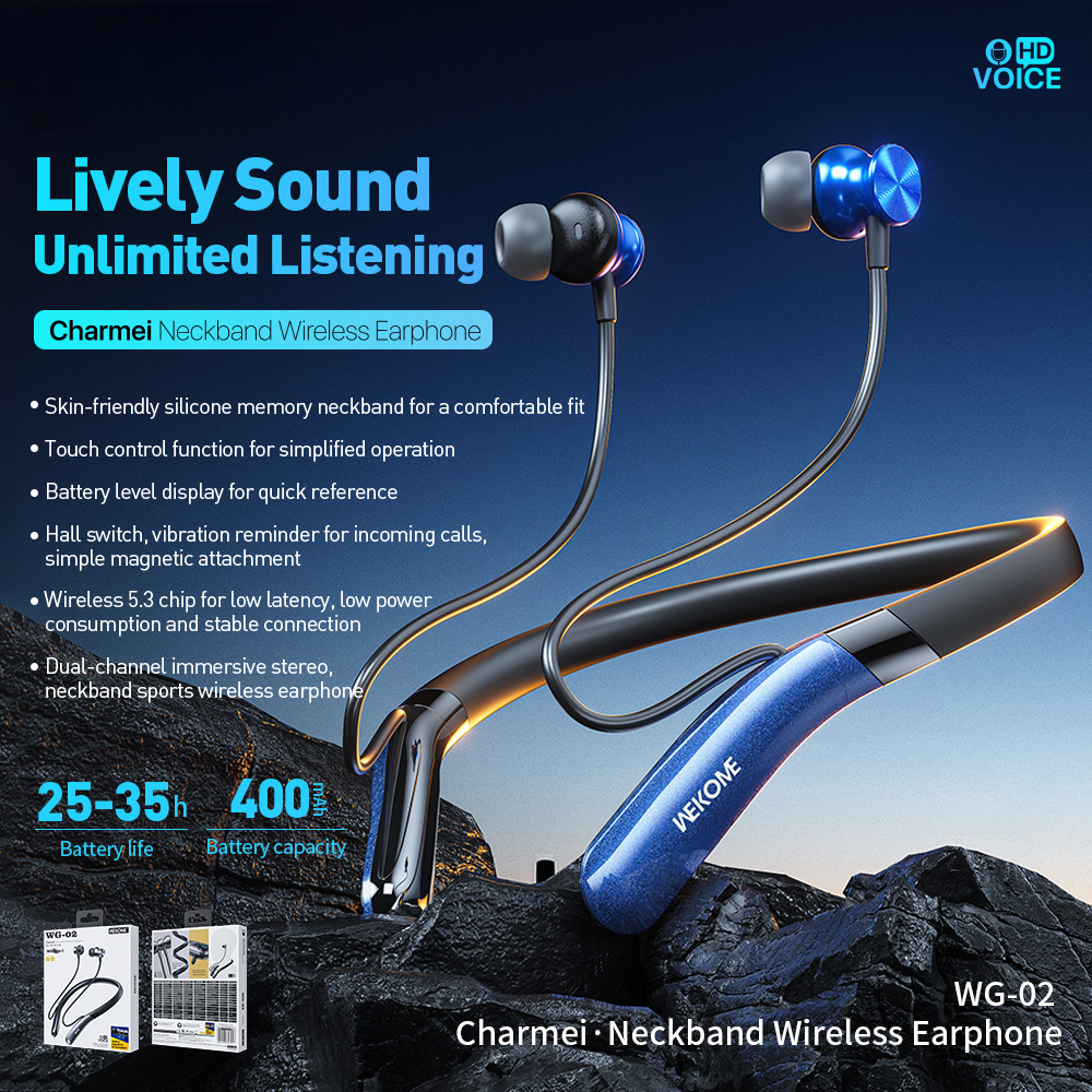 wg 02 premium neckband wireless headphones bluetooth 5 3 touch control publicity pictures-1