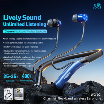 wg 02 premium neckband wireless headphones bluetooth 5 3 touch control publicity pictures-1