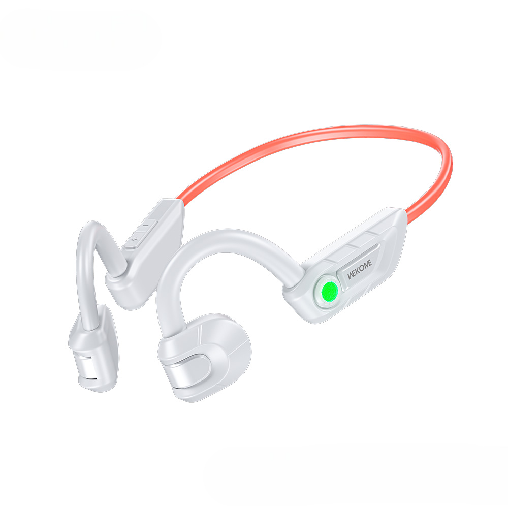 wg 03 armour series bone conduction wireless headphones 8hr battery dual device connection in orange color