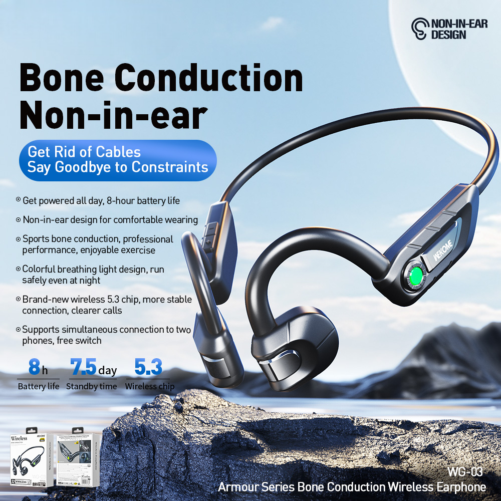 wg 03 armour series bone conduction wireless headphones 8hr battery dual device connection publicity pictures-1