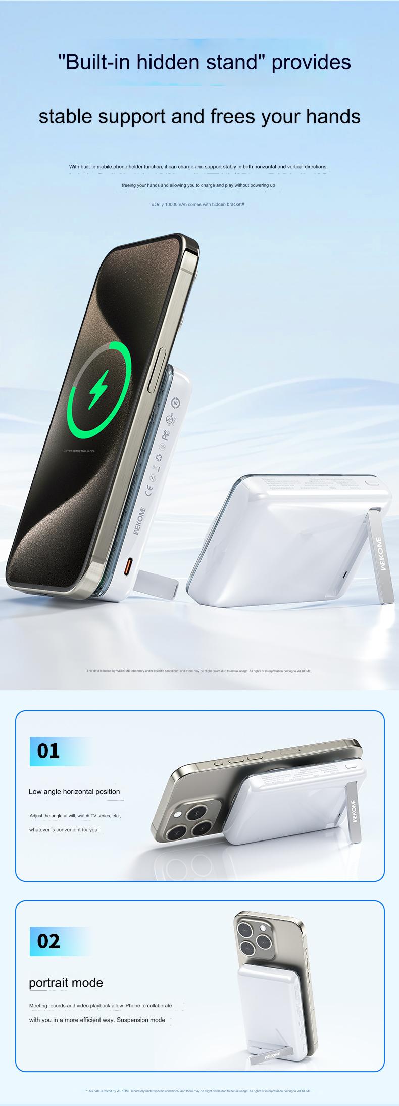 wp-52 10000mah colfan series  ultra small pd20w magnetic wireless fast charging power bank publicity pictures-13