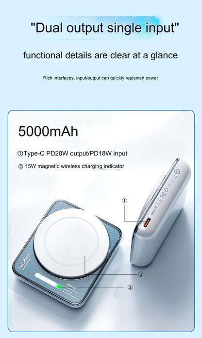 wp-52 10000mah colfan series  ultra small pd20w magnetic wireless fast charging power bank publicity pictures-14