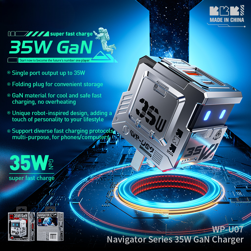 wp-u07 navigator series 35w gan charger single port us plug  publicity pictures-1