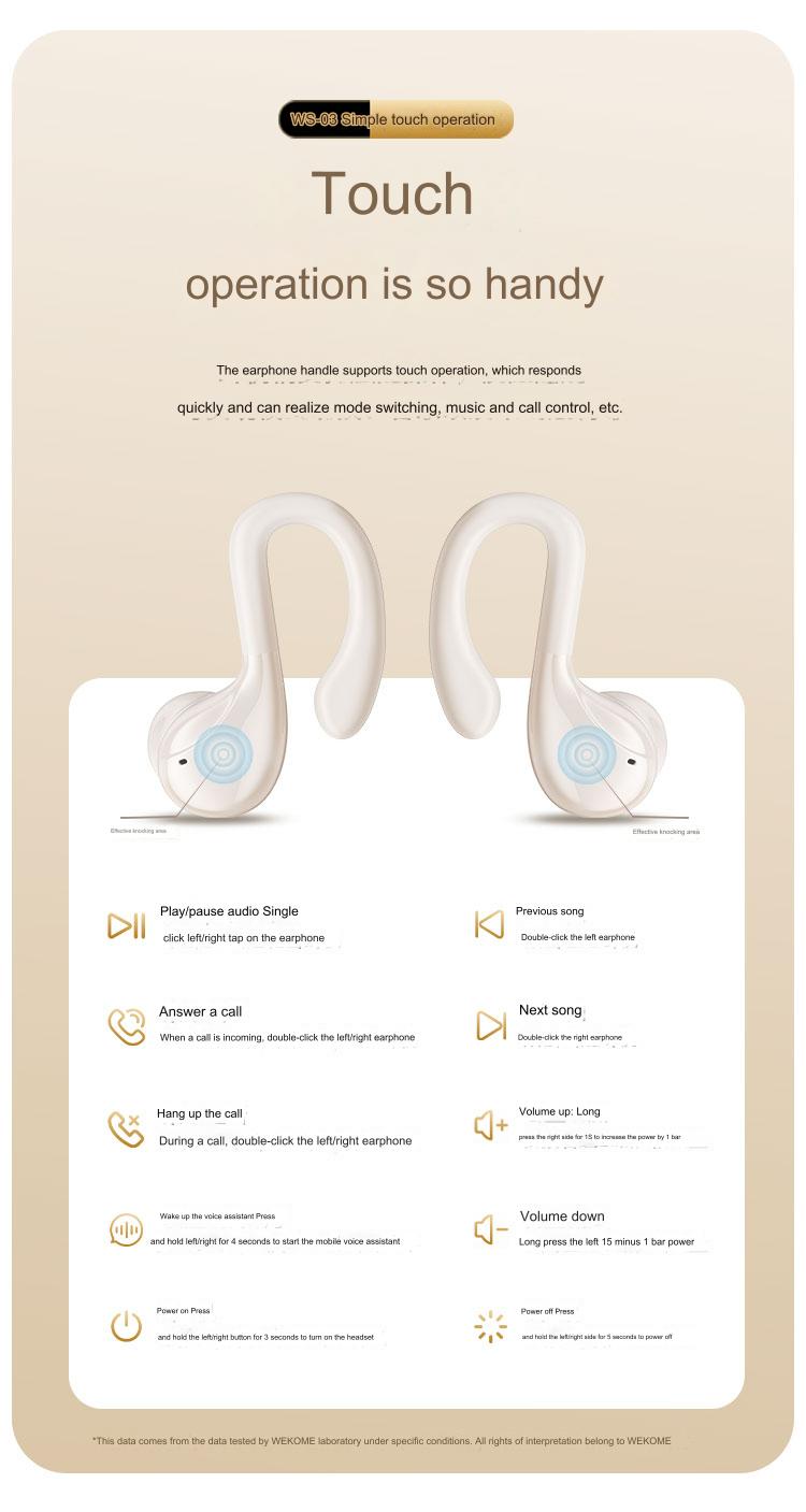 ws-03 hintou series clip on wireless earbuds extended battery life premium sound quality publicity pictures-7